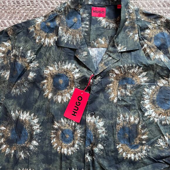 Hugo Boss Sunflower Shirt Mens Sz XXL - Picture 7 of 8